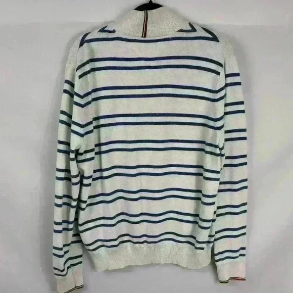 Tommy Hilfiger Mock Neck Zip Up Striped Sweater - Picture 4 of 7